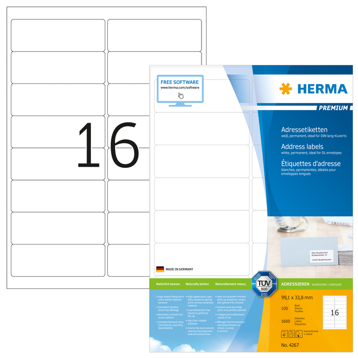 Allroundetiketter Herma 99,1x33,8 1600st/fp