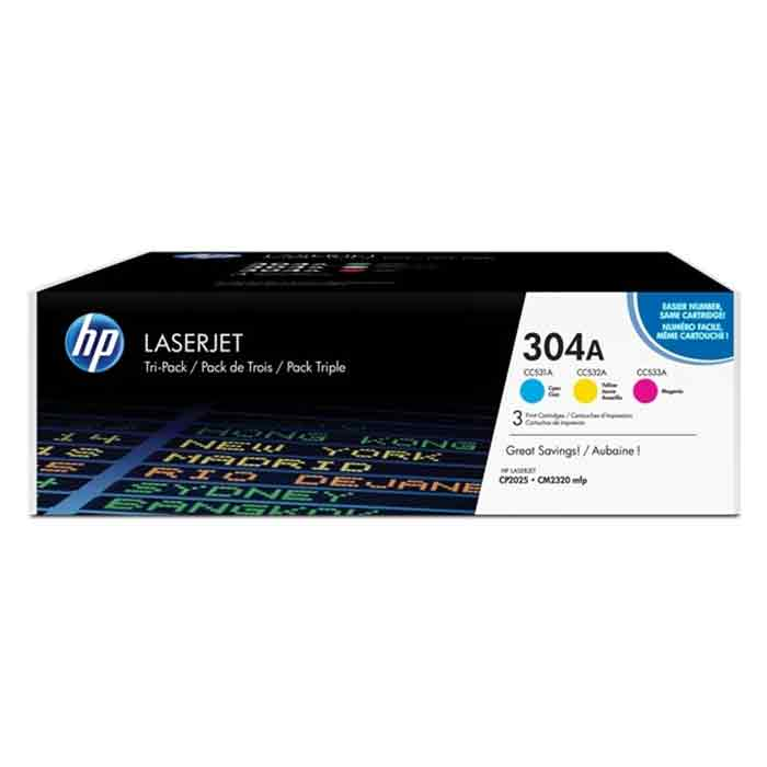 Toner HP 304A C/M/Y 3-pack
