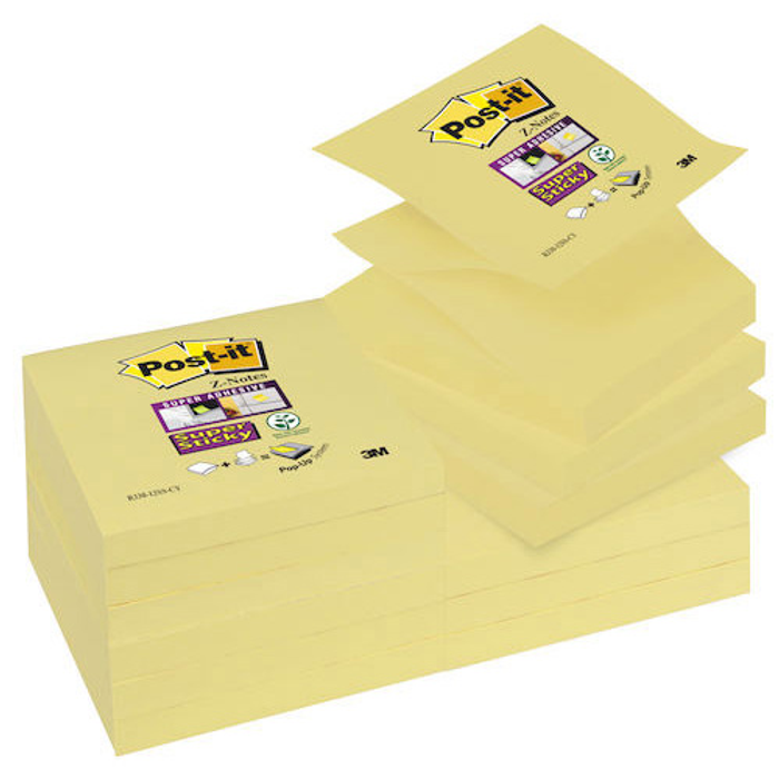 Z-block Post-it SS R330 76x76 gul 12st/fp