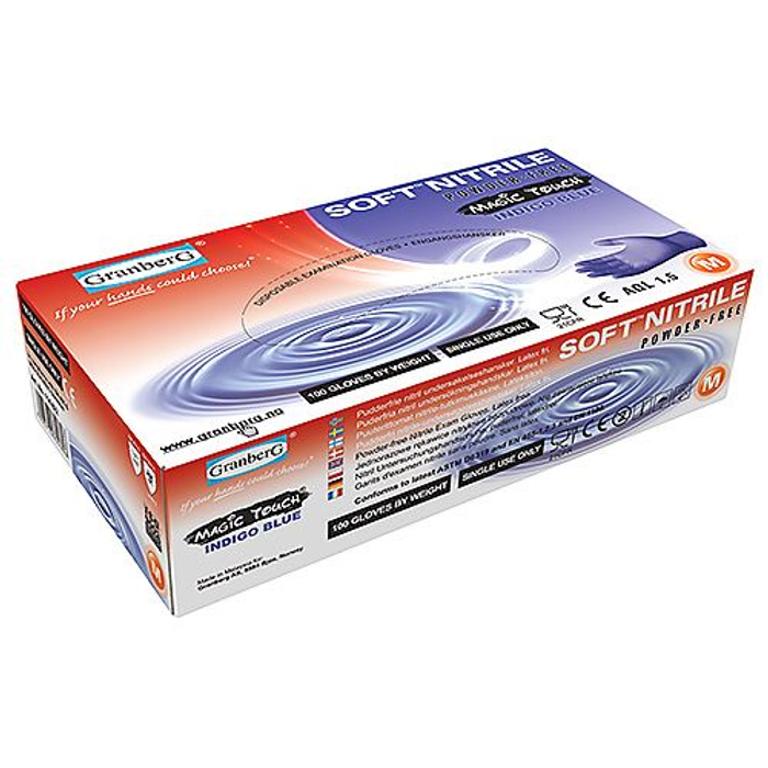 Nitrilhandske puderfri indigo Medium 100st/fp