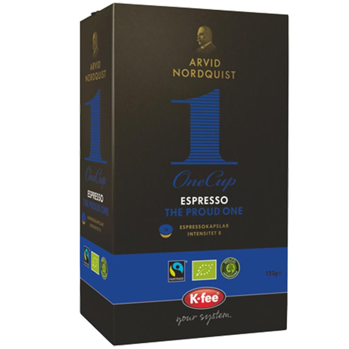 Kaffekapsel Arvid Nordquist OneCup espresso The Proud One 16st/fp