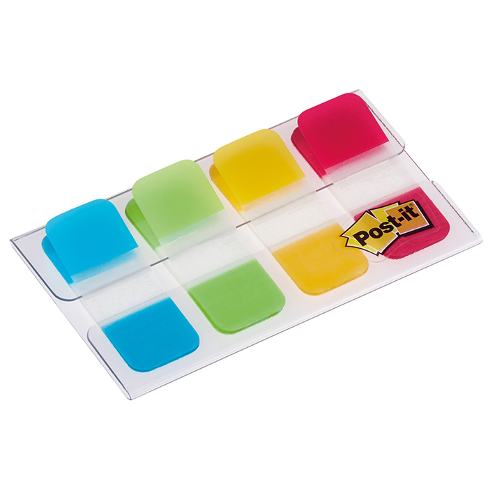 Märkflikar Post-it Index 676 Strong blå, grön, gul, röd 40st/fp