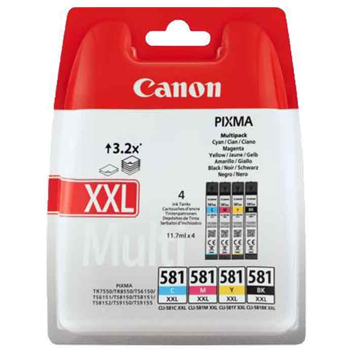 Bläck Canon CLI-581 XXL CMY/BK Multipack