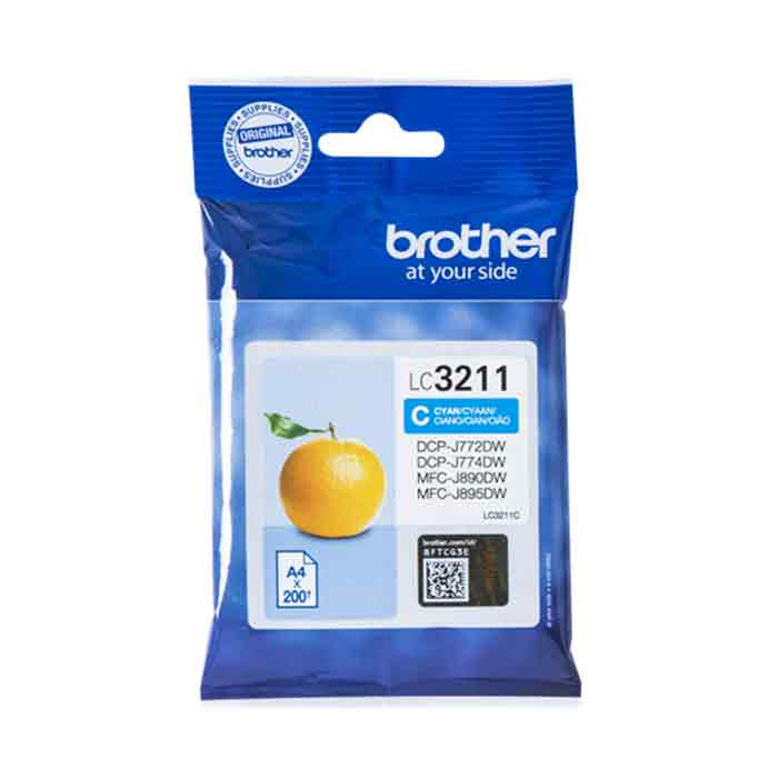 Bläck Brother LC3211C 200 sidor cyan