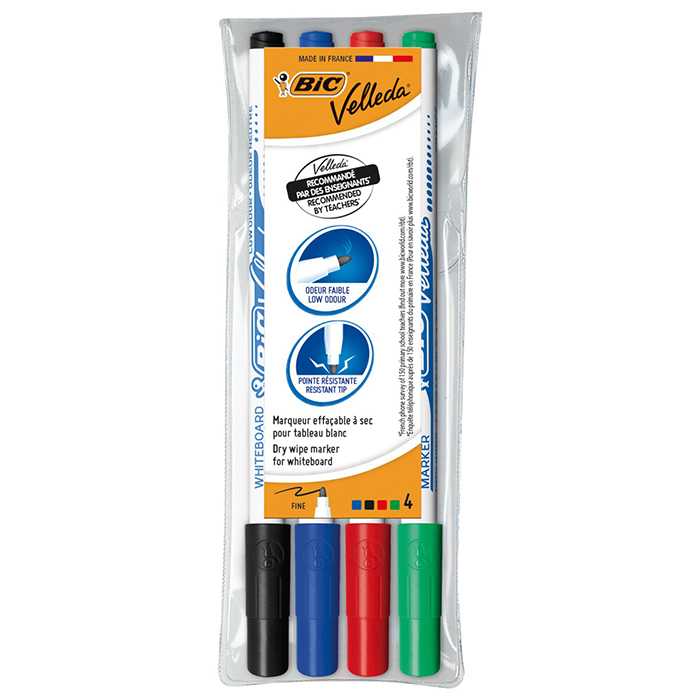 Whiteboardpennor BIC Velleda 1721 4st/fp