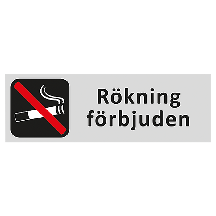 Skylt Rökning förbjuden 225x80mm aluminium