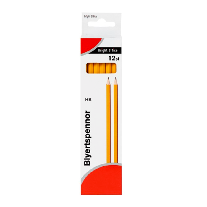 Blyertspenna Bright Office HB gul 12st/fp