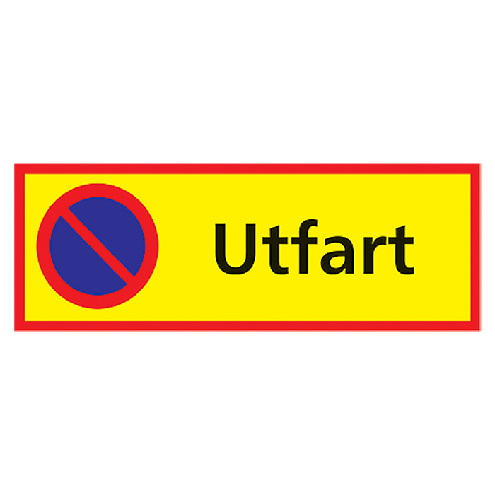 Informationsskylt Parkering förbjuden utfart 590x210mm aluminium