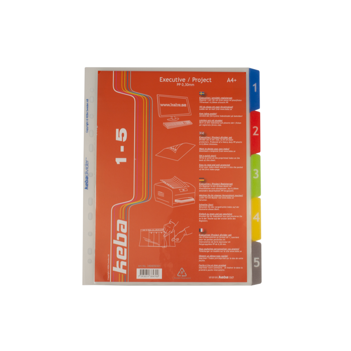 Pärmregister plast Keba A4+ 1-5