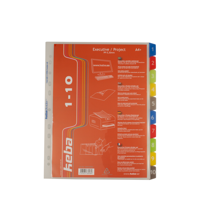 Pärmregister plast Keba A4+ 1-10