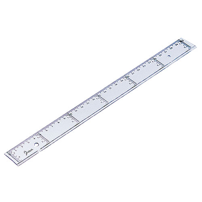 Linjal plast tvärgående 30cm