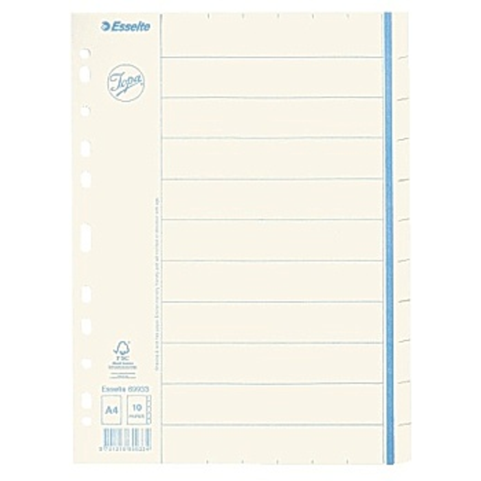 Pärmregister papper Jopa A4 10 flikar otryckta 10st/fp