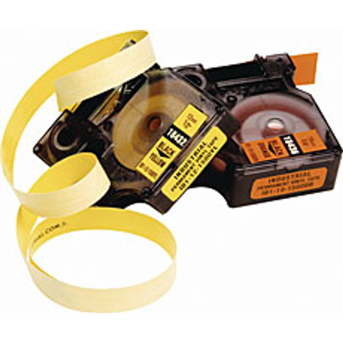 Märkband Dymo M1500 Vinyl 9mm svart/vit 5st/fp
