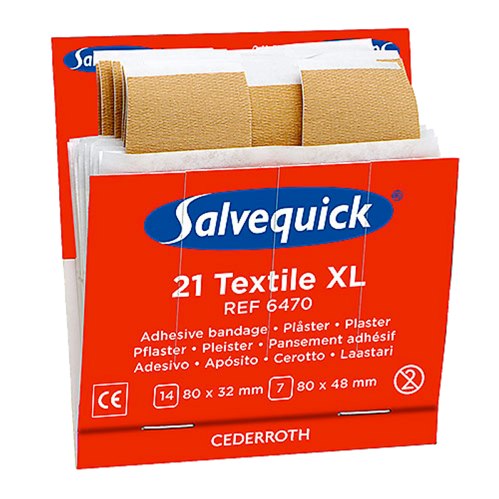 Plåster Salvequick Textil 6470XL 6x21st/fp