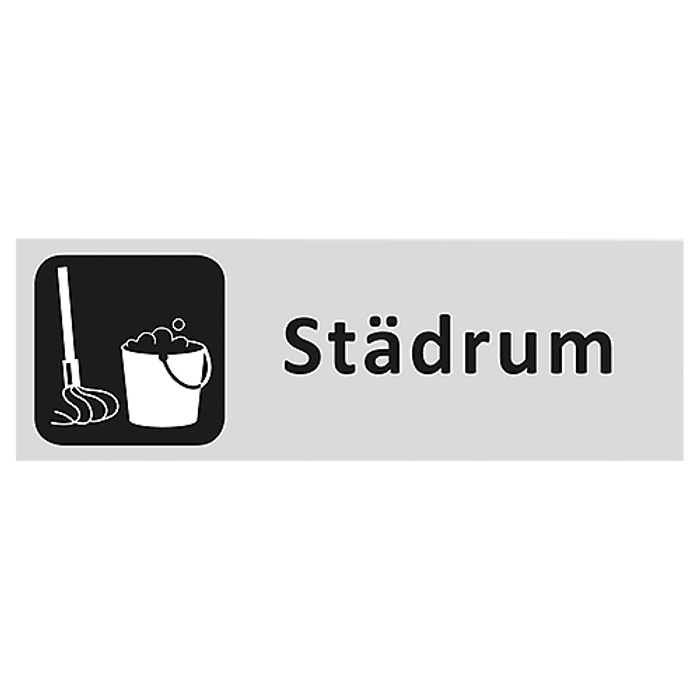 Skylt Städrum 225x80mm aluminium