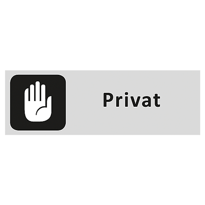 Skylt Privat 225x80mm aluminium