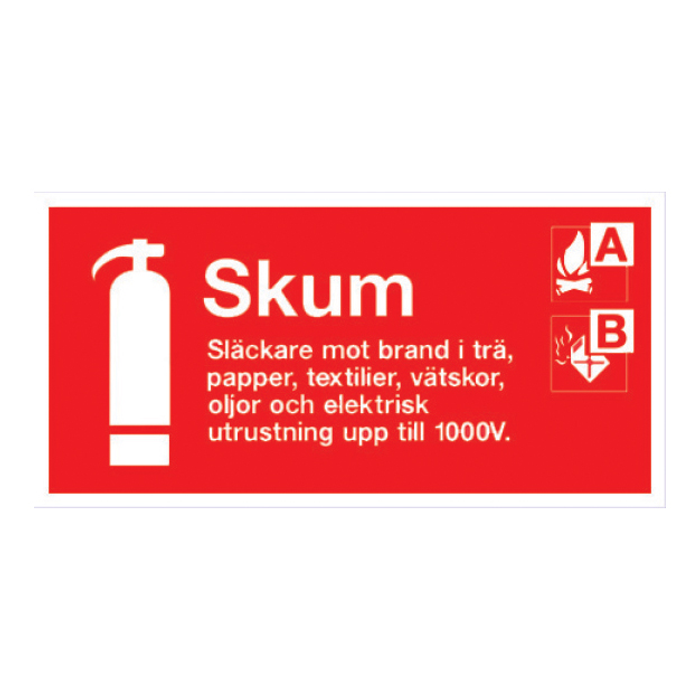 Brandskylt Typskylt Skum 200x100mm