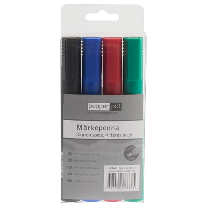 Märkpenna Actual snedskuren 4st/set