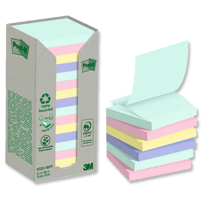 Post-it Recycled Z-block 76x76mm nature 16st/fp