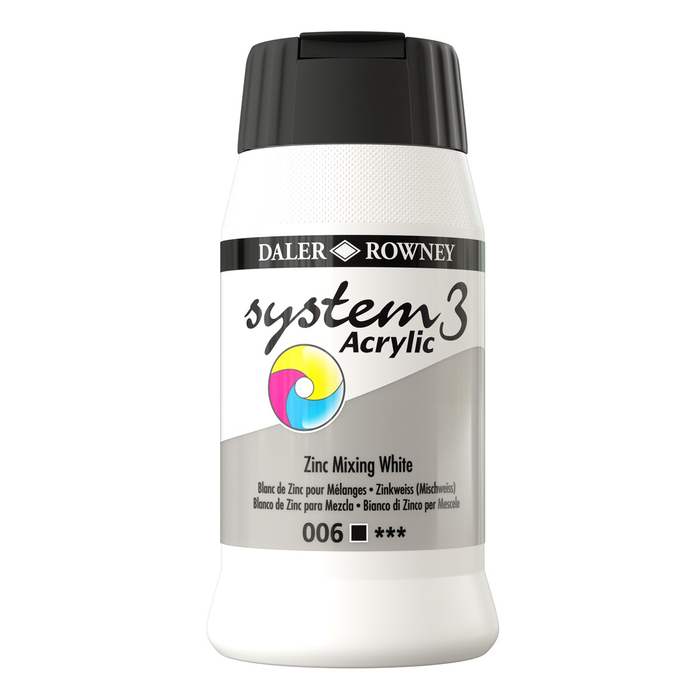 Akrylfärg System 3 zinkvit 500ml