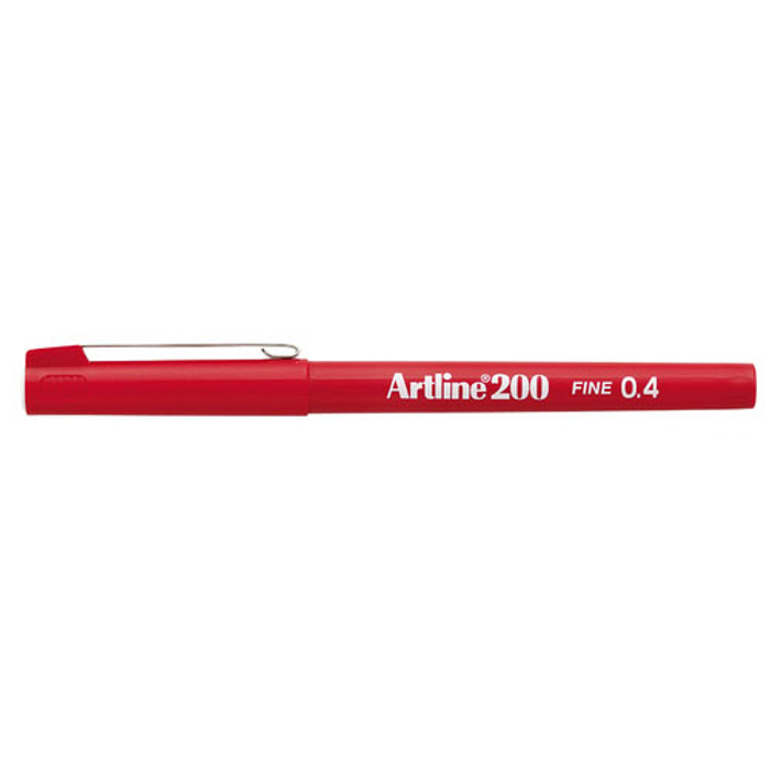 Fiberpenna Artline 200 0,4mm röd 12st/fp