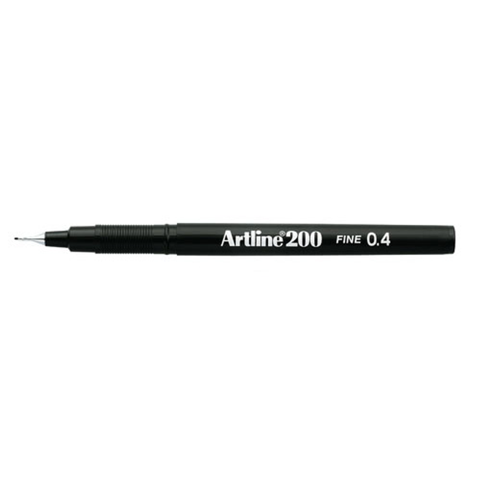 Fiberpenna Artline 200 0,4mm svart 12st/fp
