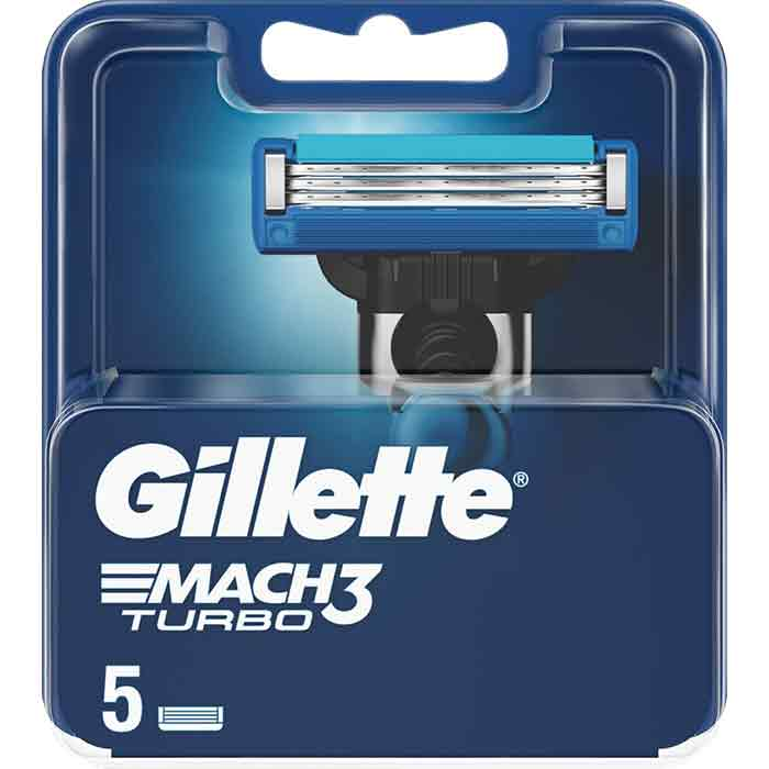 Gillette Blades Male Mach3 Turbo 5st/fp