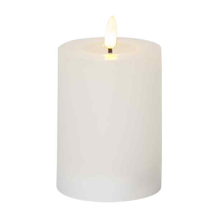 LED Blockljus Flamme Flow Vit 7,5x12,5cm
