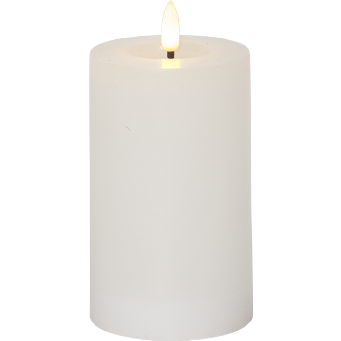 LED Blockljus Flamme Flow Vit 7,5x15cm