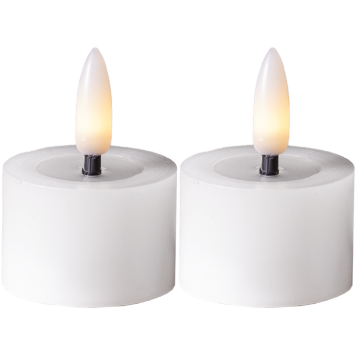 LED Värmeljus 2-p Flamme Flow 4x5cm vit