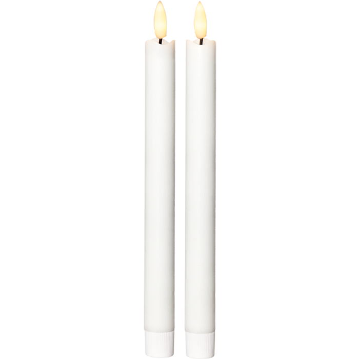 LED Antikljus 2-p Flamme Vit 2,1x25cm