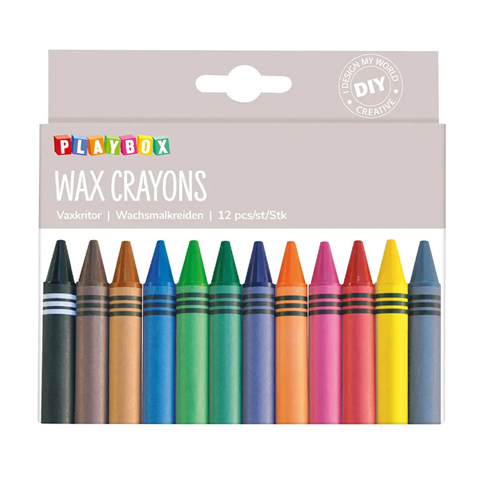 Vaxkrita Playbox Tjock Basfärger 12st/fp