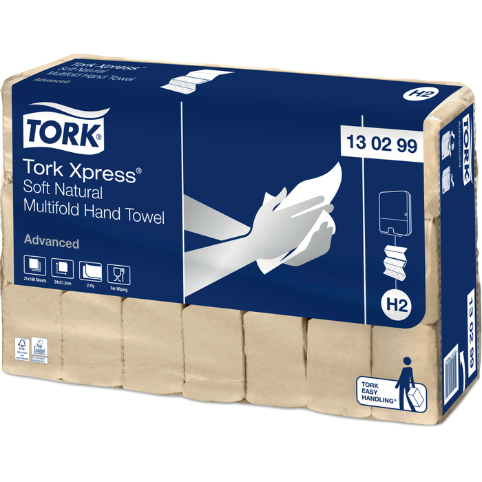 Pappershandduk Tork H2 Xpress natur 3780st/fp