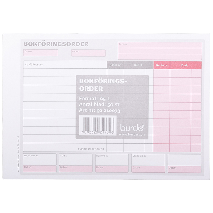 Bokföringsorder A5L 50 blad