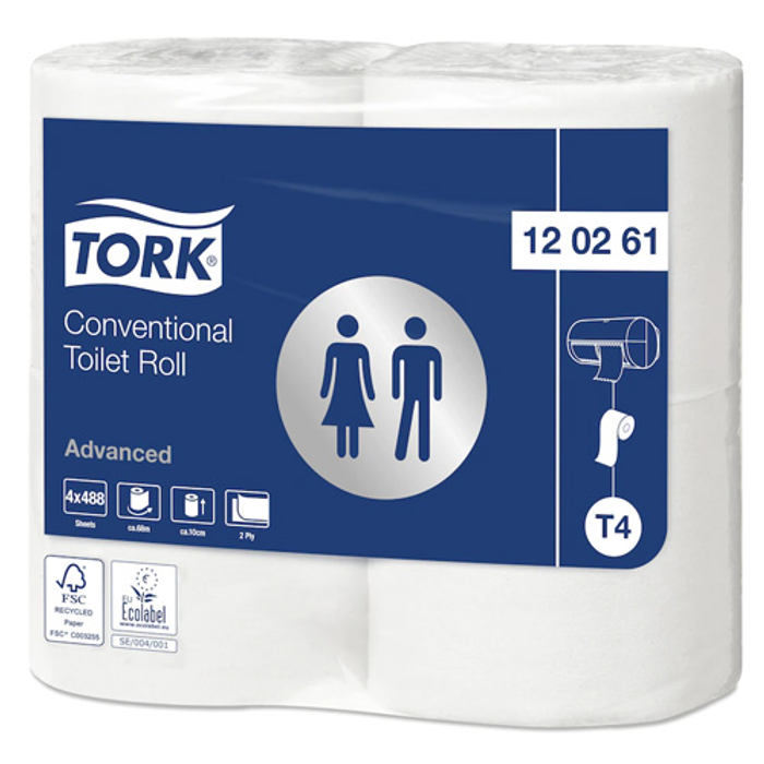Toalettpapper Tork Advanced Extra Lång T4 24 rullar/bal