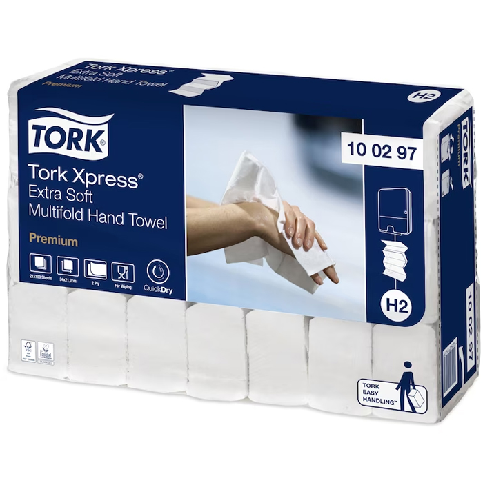 Pappershandduk Tork Xpress Premium Multifold H2 Extra Soft 2100st/fp