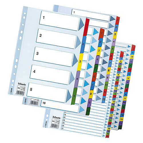 Register Mylar A4 färgflikar A-Ö